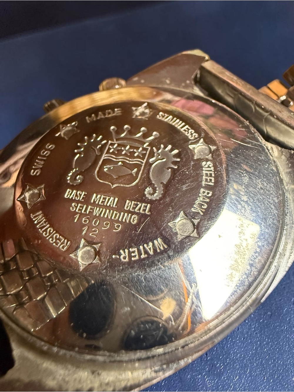Rare Vintage Sears 16099/12 Swiss Automatic Skin Diver Dual Crown Original Brace - Picture 4 of 7